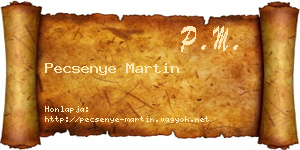 Pecsenye Martin névjegykártya