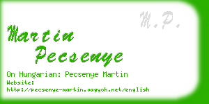 martin pecsenye business card